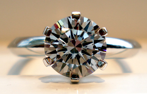 Asha Fake Diamond in Tiffany-style reproduction ring