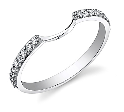 Curved Wedding Bands on Timeless Halo Micropave Wedding Band For Rounds
