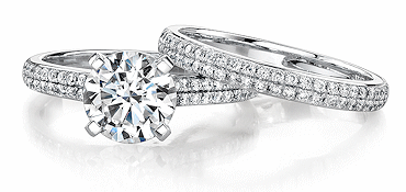 Micropave wedding set, Tiffany Cathedral