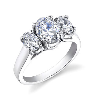 Trellis 3 stone oval ring